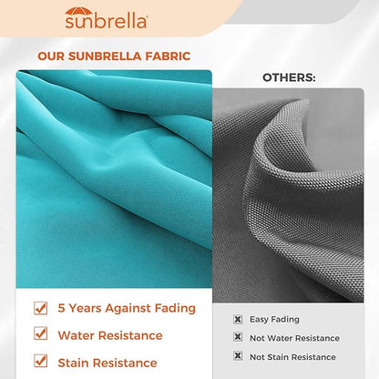 Grand patio 10'X10' Sunbrella Offset Umbrella with Base Outdoor Square Aluminum Cantilever Umbrella Shade with Easy Tilt Adjustment (Aruba, 10X10 FT-SUNBRELLA)