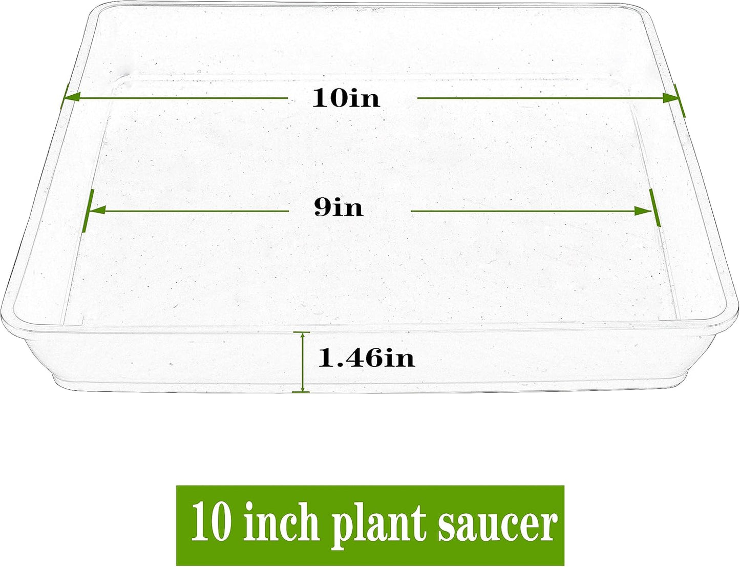 Square Plant Saucer 10 Inch 5 Pack, Plastic Plant Water Dray Tray Plants, Pot Saucers for Plants Square Planters for Indoors and Outdoors Plants, Garden Saucer for Plant Pots.