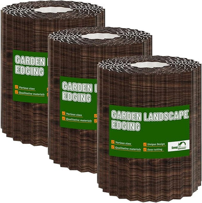 SnugNiture 3 Rolls Corrugated Metal Garden Edging,8" x 20' Landscape Edging Border,Sturdy Metal Lawn Edging for Landscaping, Garden,Flower Bed and Yard(Total 60 Ft)