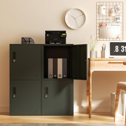 2 Door Vertical Stackable Storage Cabinet with Lock,Anti-Failing Device, Metal Lcoker,Organizer for Office, Home, Gym, School,Employee,Kids. (2D-Black)