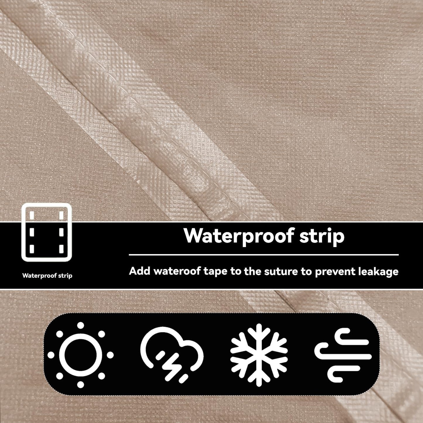 Outdoor Dining Cart Cover - Heavy Duty Waterproof Cover for Royal Gourmet Cart Flattop Worktable PC3401S & PC3401B, Compatible with 40 inch Outdoor Utility Cart,Khaki