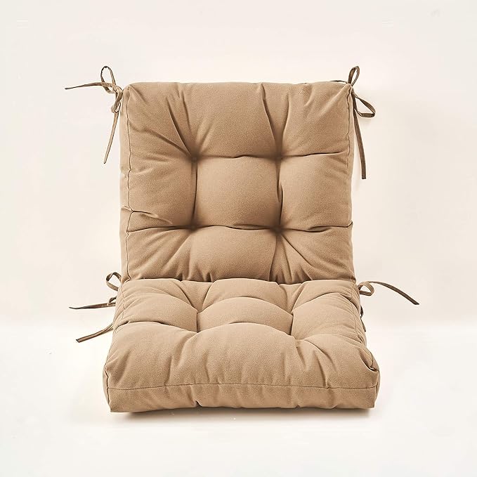 ARTPLAN All Weather Chair Outdoor Cushions Wicker Tufted Pillow with Back for Outdoor Furniture