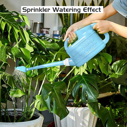 Garden Watering Can for Indoor & Outdoor Plants, Ebristar Plastic Watering Can 1 Gallon with Long Spout & Removable 360 Degree Rotation Sprinkler Head, Lightweight Watering Pot for Houseplants - Blue
