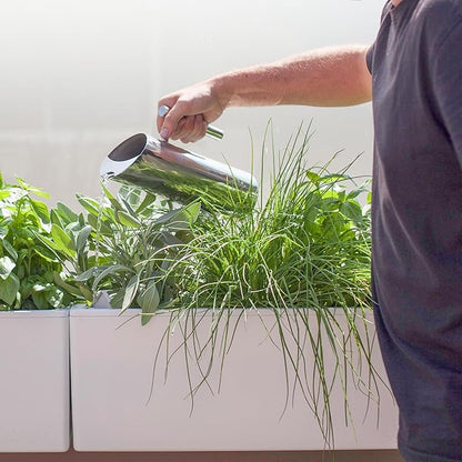 Glowpear Self Watering Planter Box - 23.6", White - UV Stable, Scalable Wall Mounts Plant Pot with Water Gauge, Indoor Outdoor for Vegetables, Flowers, Herbs, and Succulents, Gardening