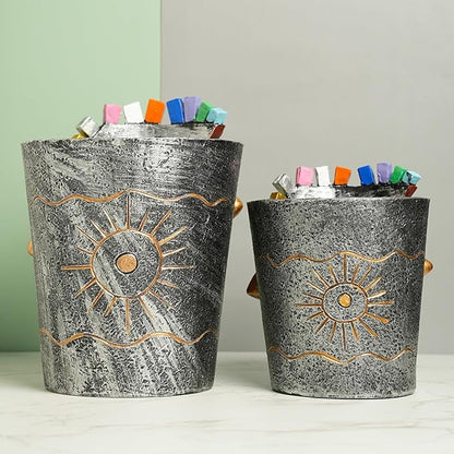 Picasso Face Planter Pots Abstract Art Colorful Flower Vase with Drainage Hole Unique Head Flower Pots for Home Balcony Decoration (Small)