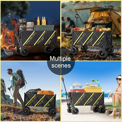 Wagon cart Foldable、Portable cart，Pets carts，with Large All-Terrain Beach Wheels and Drink Holder for Sports, Shopping, Camping
