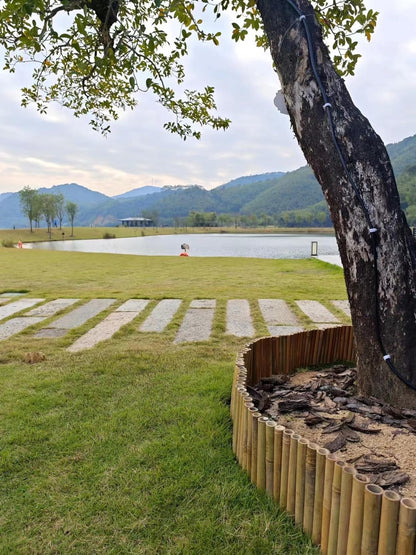 Bamboo Short Fence Outdoor Landscape Edging Flexible Decorative Border 7.8'' H x 47'' L