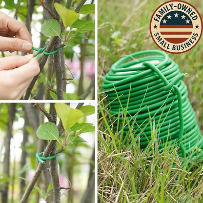 Decoroca Soft Plant Ties for Support - 65.6' Reusable Waterproof Plant Wire, 3.5mm Garden Twist, Office Organization and Decoration Binding（2pcs/Green）
