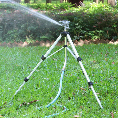 STYDDI Heavy Duty Impact Sprinkler on Tripod Base, Tall Metal Pulsating Telescoping Tripod Sprinkler for Large Area, Yard, Lawn, Garden, Waters up to 70 Ft. Diameter, Legs Extends Up to 36-inch