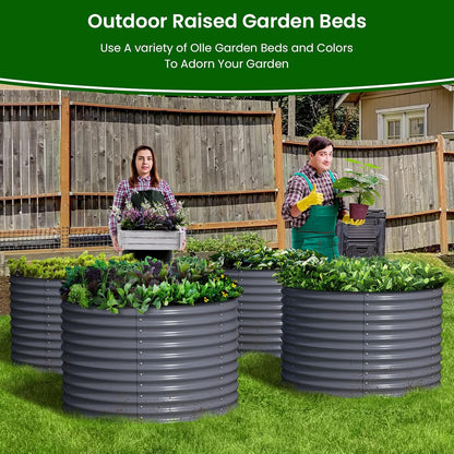 Olle 32" Tall, Metal Raised Garden Bed,Garden Beds Outdoor for Vegetables, Backyard Garden Kit, Raised Planter Box, Midnight Grey