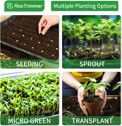 Shallow 1020 Nursery Flat Trays Specialized for Holding & Carrying 200 Cell Plug Seedling Trays (Height is 1.3"),Microgreen Germination Trays,10 Pack, No Holes (YB01, 10Pcs)