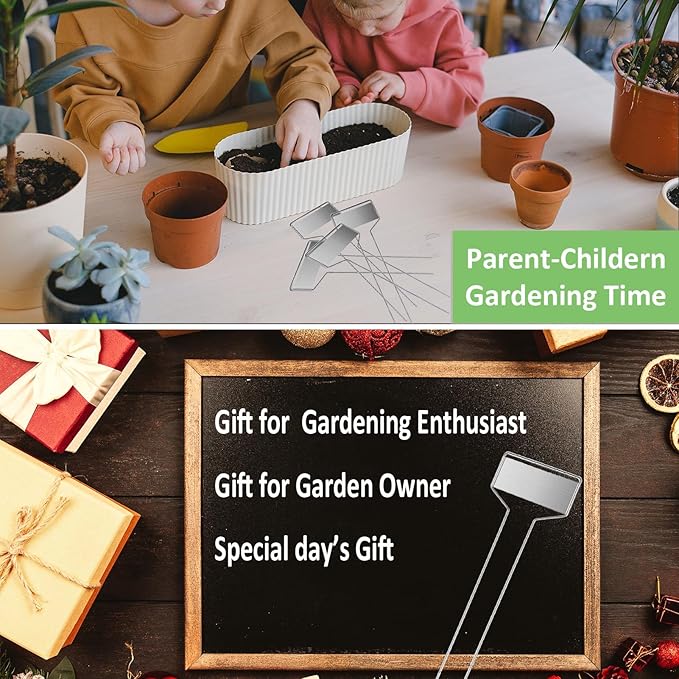 30pcs Plant Labels Plant Markers for Outdoor Plants 6inch Plant Labels for Seedlings Outdoor Garden Waterproof Plant Tags and Labels for Flower Vegetable Herbs Greenhouse (6 in, Silver)