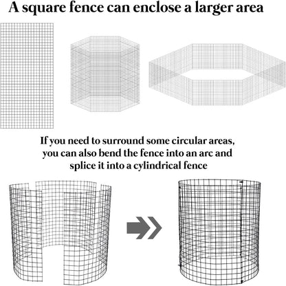 15 Pcs Large Wire Plant Protector from Animals, 5 Pack 24" H X 12" Dia Metal Plant Cage Chicken Wire Cloche with Ground Stakes and Nylon Tie to Keep Animals Out, Garden Protection Bunny Barricade