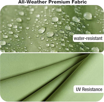 Joyside Outdoor Chair Cushions Set, 22x25/22x24 Inch Patio Furniture Deep Seat Cushions, Water Resistant & Thick Cushion, Outdoor Replacement Cushions for Seat and Sofa (Green, 2 Set)