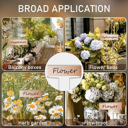 25PCS Copper Metal Plant Tags Plant Labels with 50Pcs Labels, Rainproof PET Film & 2 Permanent Pen, 6.1 inch Weatherproof Banner Garden Markers, Marking Protection Seedling Signs Nursery Tags