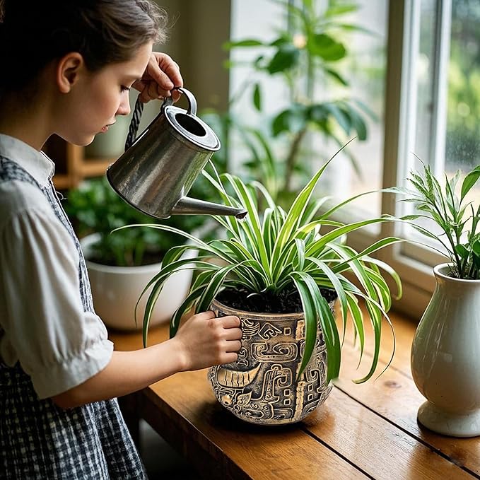 Tribal Vintage Face Planter,Lightweight Unique Plant Pots with Drainage,Eclectic Small Succulent Flower Planters Pots for Outdoor&Indoor Plants,Funny Garden Pot for Room Decor(5.5in)