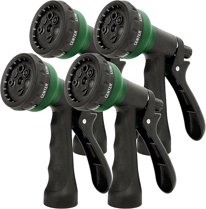 NEXCOVER Hose Nozzle 4PK, Garden Hose Nozzle with 7 Adjustable Watering Patterns, ABS Hose Nozzle Sprayer, Non-Slip Water Spray Nozzle for Watering Plants & Lawns, Cleaning, Washing Pets & Cars