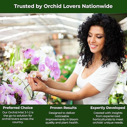 Premium Orchid Plant Food Mist – Orchid Fertilizer Spray – Orchid Food Fertilizer for Blooming – Orchid Plant Care Formula 3-1-2 – Ready-to-Use (16 OZ)