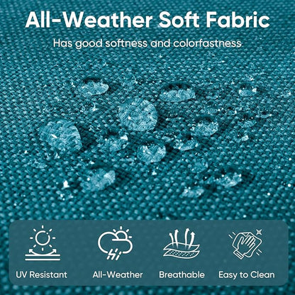 Outdoor Chair Cushions for Patio Furniture - 1 Pack Outside High Back Thick Water-Resistant Cushion 22x24 with Zipper Cover for Wicker Glider Rocking Chairs Loveseat Couch – Peacock Green/Buckle