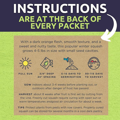 Organic Heirloom Garden Seeds Variety Pack - 10 Individual Packs - 2025 Season - Cherry Tomatoes, Spinach, Squash, Watermelon and More! for Indoor & Outdoor Planting (Non-GMO, Certified Organic)