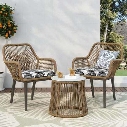 Favoyard Outdoor Chair Cushion 24 x 24 x 4 In Waterproof Pattern Fade Resistant Cushions for Patio Furniture with Removable Cover Attach Straps 28D Foam Insert Cushions Pads for Seat Sofa Couch 2 Pack