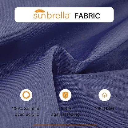 LAUSAINT HOME Sunbrella Outdoor Patio Umbrella with Base, 12FT Deluxe Curvy Cantilever Umbrella Offset Hanging Umbrella with 360° Rotation for Market, Pool, Deck, Garden, Backyard (Sunbrella Navy Blue)