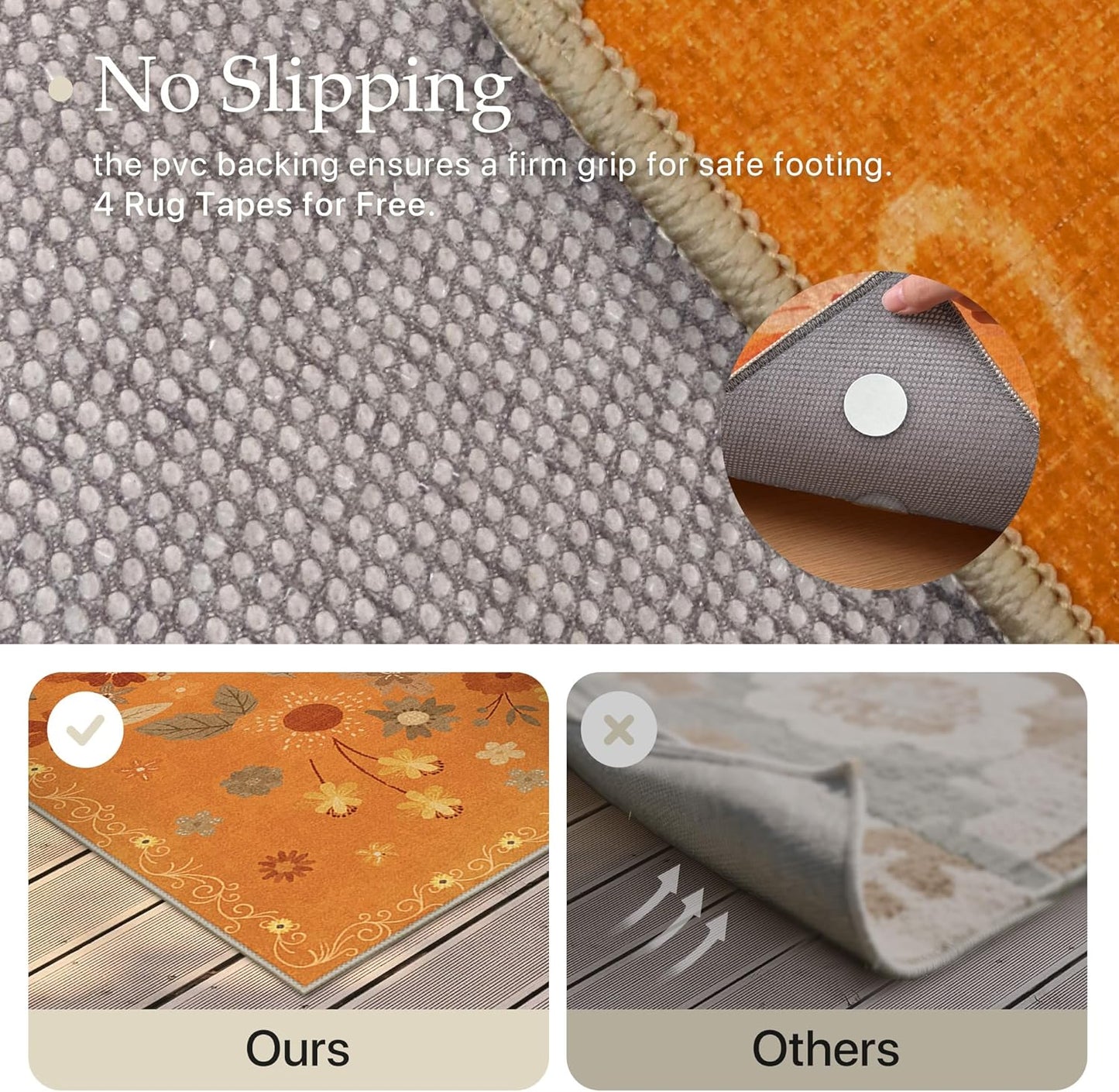 GENIMO Indoor Outdoor Area Rug 8' X 10' Waterproof, Washable Door Mat Non Shedding, Easy Cleaning Floral Outdoor Carpet for Patio, Entryway, Porch, Bathroom, Living Room, Bedroom, Backyard