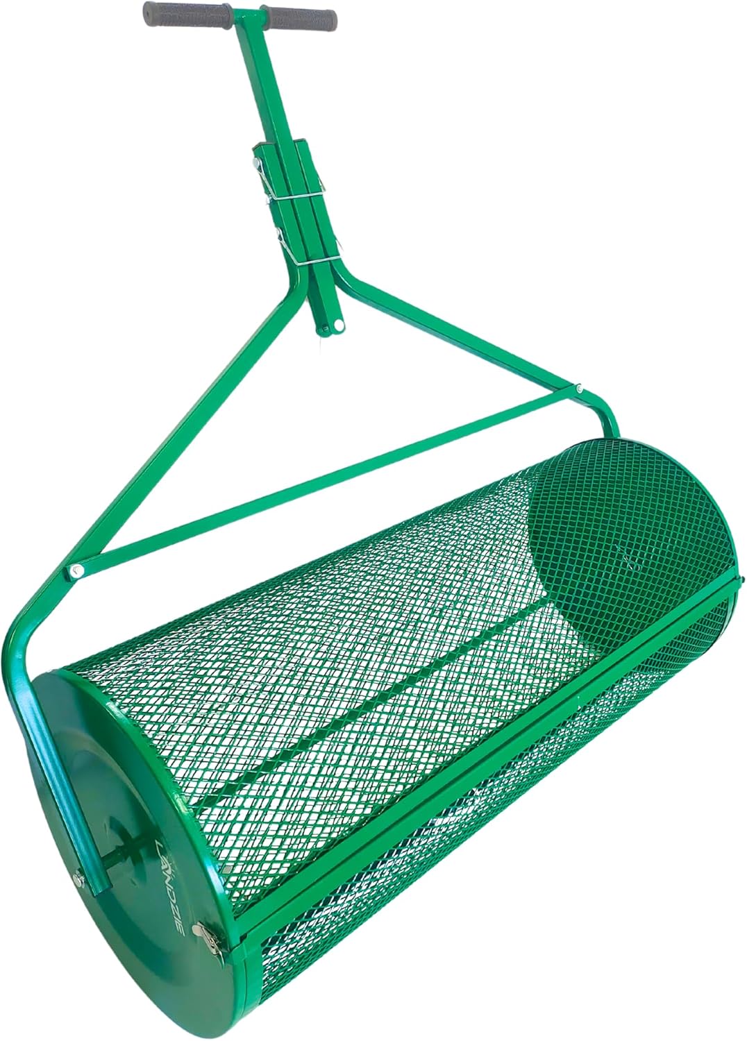LANDZIE Lawn & Garden Spreaders - 44 Inch Heavy Duty Metal Mesh Basket Push/Tow Spreader - Compost, Peat Moss, Top Soil, Mulch - Durable Lightweight Multi-Purpose Yard Care Equipment - Manure Spreader