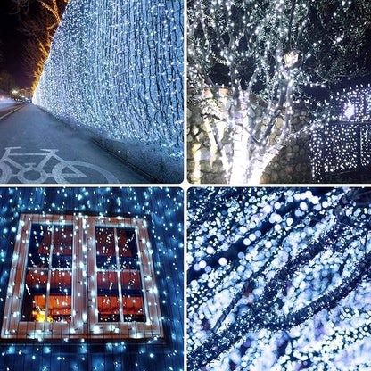 2 Pack Solar String Lights for Outside, 170 FT 480 LED Solar String Lights Outdoor with 8 Modes & Memory Function, Super Long Waterproof Solar Chrismas Lights for Tree Party Decorations (Cool White)