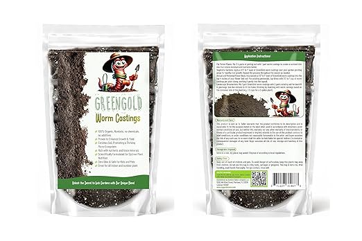 Organic Worm Castings Premium Worm Castings Fertilizer for Nutrient-Rich Soil and Healthy Plant Growth (3 QUARTS)