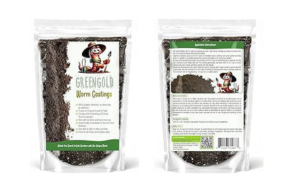 Organic Worm Castings – Earthworm Castings for Plants – Premium Worm Castings Fertilizer for Nutrient-Rich Soil and Healthy Growth (4 QUARTS)