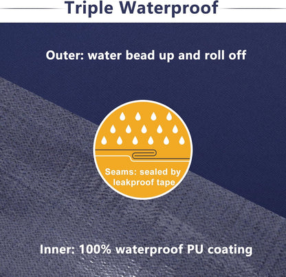 Favoyard Patio Chair Cushions 22 x 22 x 3 Inch Waterproof Outdoor Seat Cushions for Patio Furniture 3-Year Color Fastness Garden Sofa Couch Pads with Handle & Adjustable Straps Set of 2, Blue