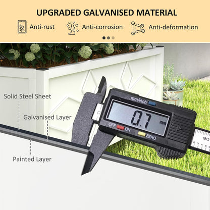 Outsunny Planter Box with Trellis, 35.4 x 15.7 x 47.2 inch Raised Garden Bed with Drainage Holes, Planters for Outdoor Plants, Vegetables, Flowers, Herbs, Trellis Planter, White