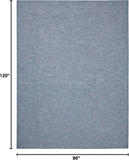 Nourison Positano Indoor-Outdoor Navy Blue 8' x 10' Area Rug, Easy Cleaning, Non Shedding, Bed Room, Living Room, Dining Room, Backyard, Deck, Patio (8x10)