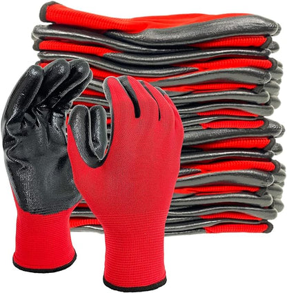 Evridwear Nitrile Coated Work Gloves,Superior Oil Resistance with Grip for Men Women Automotive,Gardening, Mechanic