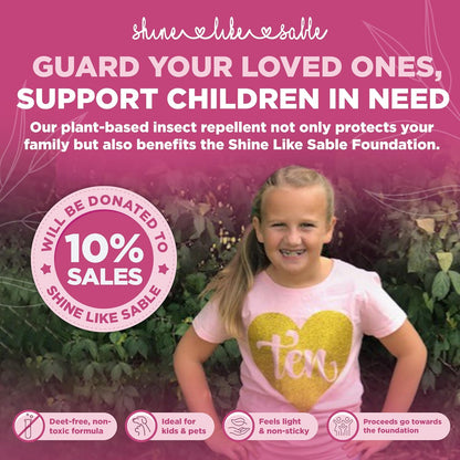 Shine Like Sable Deet-Free Insect & Mosquito Repellent 2 Pack 8oz – Kid & Pet-Safe, Pleasant Insect Repellent w/Lemongrass Oil - Insect Repellent Against Mosquitoes, Gnats, Black Flies, & No-See-ums