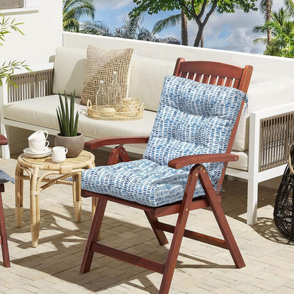 LVTXIII Outdoor Adirondack Chair Cushions, L42 x W21 x H4 Patio Tufted Low Back Cushions, Seasonal Replacement Rocking Chair Cushion for Home Garden Furnitue, Set of 2, Pebble Blue