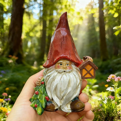 6.4-inch Christmas gnome Ornament, Cute gnome Statue, Suitable for Indoor and Outdoor use, Home Balcony, Garden, Lawn, and a for Christmas, Thanksgiving, Mother's Day, and Birthdays