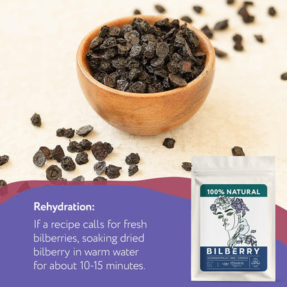 Wild Bilberry Dried Fruits (4 oz.) – Bilberry Tea - Superfood berries -Whortleberry (Vaccinium myrtillus) - Antioxidant, Immunity, Heart Health