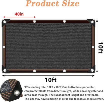 Shade Cloth- 90% Sunblock Net for Garden Patio,Shade Sails -for Plants Greenhouse Outdoor Pergola Lawn Sun Shade Cloths for Kennel Chicken Coop Easier to Hang Shade Net Cover