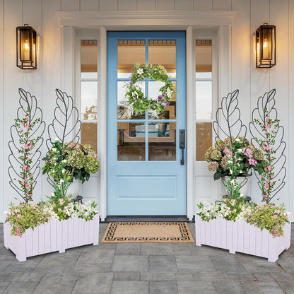 3 Pack Metal Garden Trellis for Climbing Plants, Black Metal Garden Trellis for Vines Plant Rose Vegetable Support,Large Decorative Outdoor Trellis