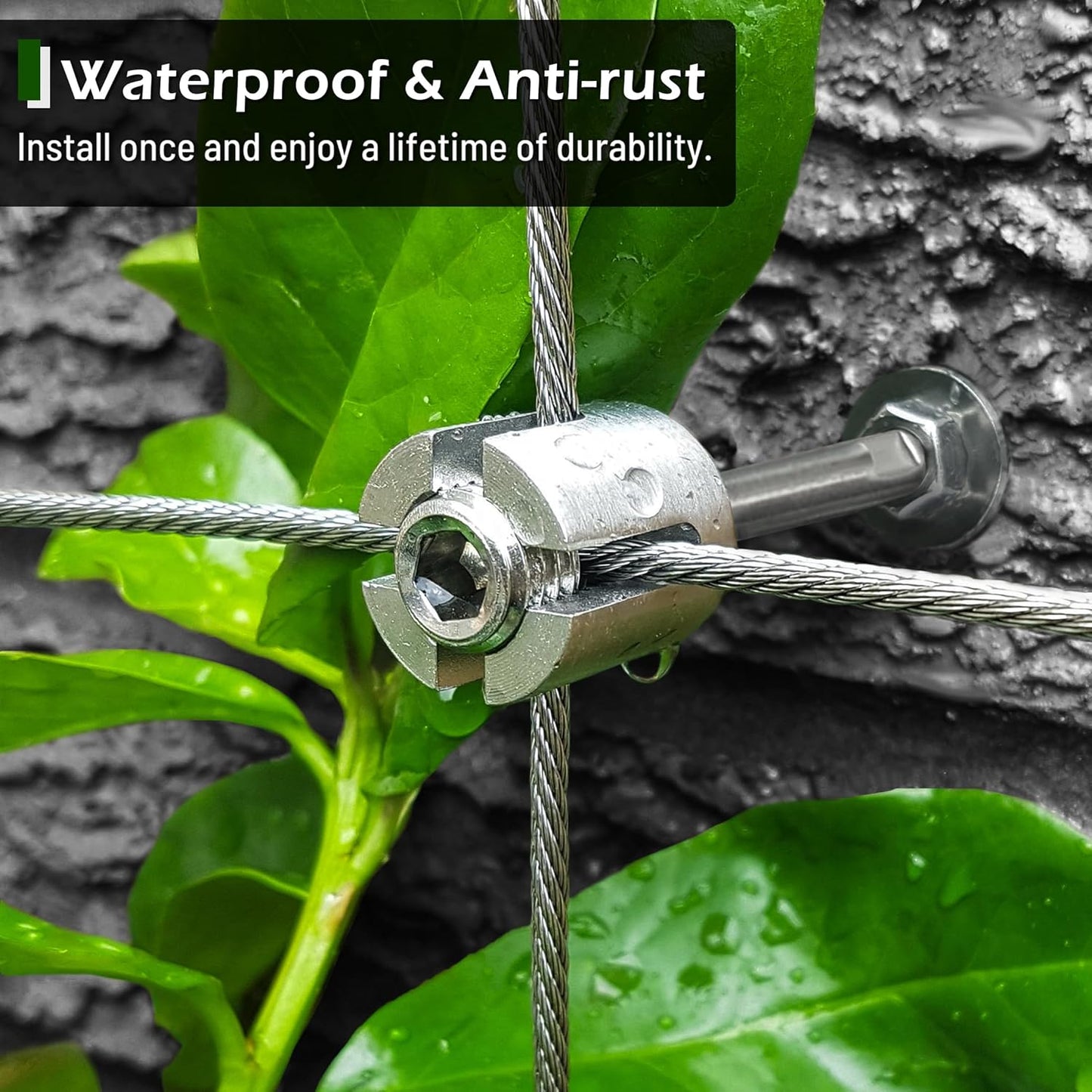 Wire Trellis for Climbing Plants Outdoor, 12 pcs Wall Wire Trellis Kit, T316 Stainless Steel Wall Trellis Kit Espalier Cable Trellis System (Hubs Only, Without Cable)