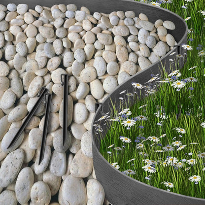 Landscape Edging Kit, Include 4 Inch High 120 Feet Length Terrace Board, 60 Durable Spikes, Edging Pruning Shear, Rubber Mallet Hammer, Black