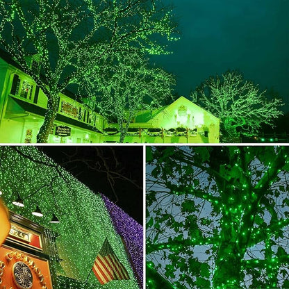 2 Pack 480 LED Solar Chrismas Lights Outdoor, 170 FT Super Long Solar String Lights for Outside with 8 Modes & Memory Function, Waterproof Twinkle Light for Xmas Tree Yard Party Decorations (Green)