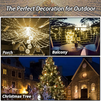 2 Pack Solar Christmas Lights Outdoor, 72FT 200 LED Solar String Lights with 8 Lighting Modes, IP65 Waterproof Solar Lights Outdoor for Xmas Garden Party Tree Decor