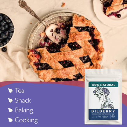 Wild Bilberry Dried Fruits (4 oz.) – Bilberry Tea - Superfood berries -Whortleberry (Vaccinium myrtillus) - Antioxidant, Immunity, Heart Health