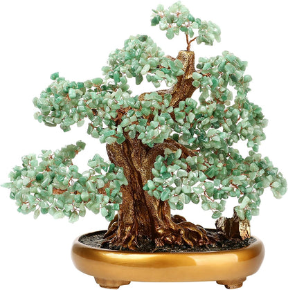 Feng Shui Money Tree Large Crystal Quartz Lucky Tree Gem Tree for Office Home Feng Shui Decoration for Wealth/Fortune and Luck (Aventurine)