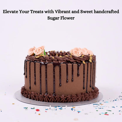 Confect Edible Flower -Blush Pink Edible Sugar Flowers | Edible Flower Cake Decorations | Perfect Floral Decorations for Desserts- Vegan, Gluten-Free, Dairy-Free, Palm Oil-Free - Pack of 12