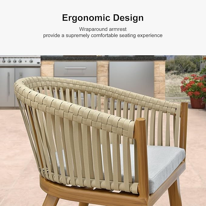 PURPLE LEAF 9 Pieces Outdoor Dining Set with Patio Aluminium Dining Table and Wicker Chairs Modern Furniture Cushions Sets for Backyard Indoor Decor Kitchen Teak