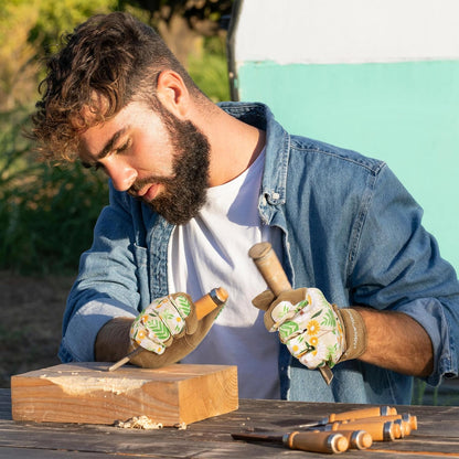 HLDD HANDLANDY Work Gloves for Women and Ladies, Leather Gardening Gloves Flexible Mechanic Working Gloves